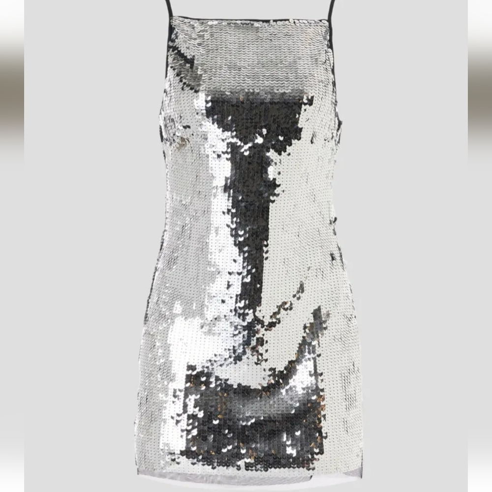 SimonMiller Silver Sequin Cocktail Dress Size 10 Preloved - Picture 2 of 9